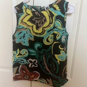 VTG M by Missoni Black Multicolor Floral Blouse